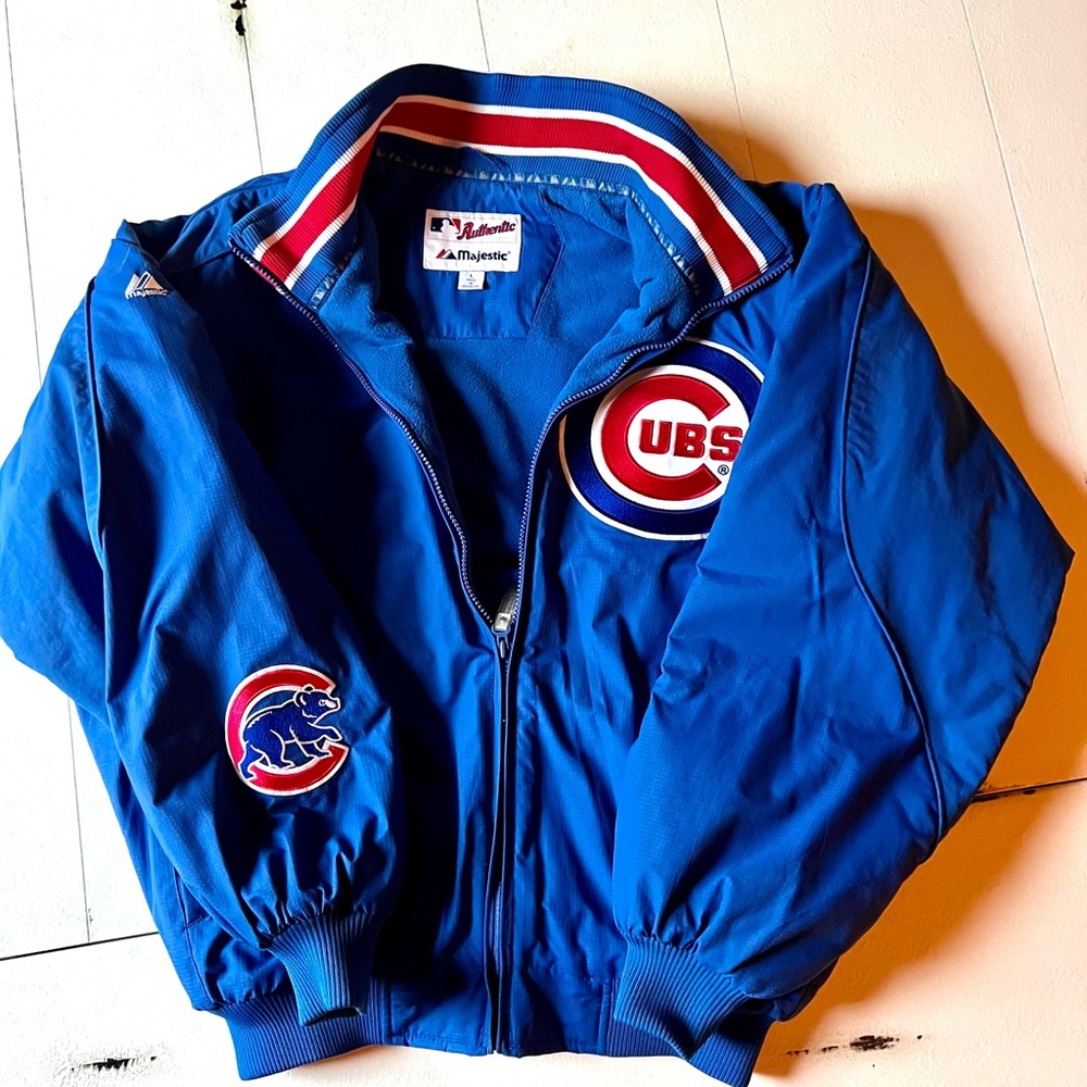 Vintage Chicago Cubs Authentic Majestic collection dugout fleece jacket coat